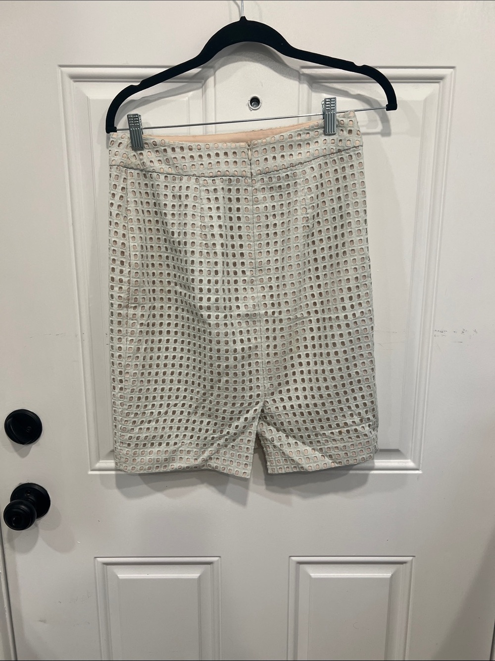 Ann Taylor Light Green Eyelet Pencil Skirt - Picture 2 of 3